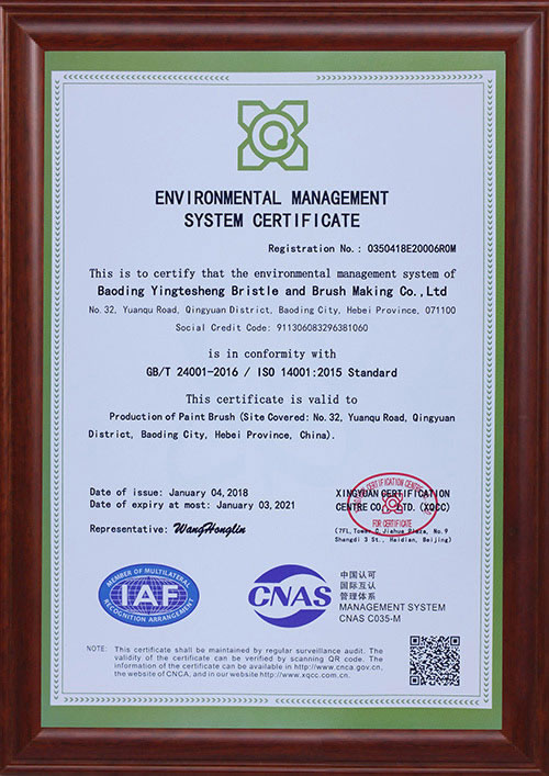 Umweltmanagementsystem-Zertifikat