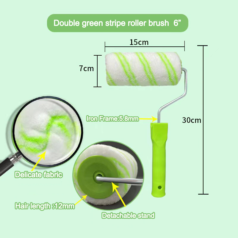 Double green stripe no dead angle roller brush