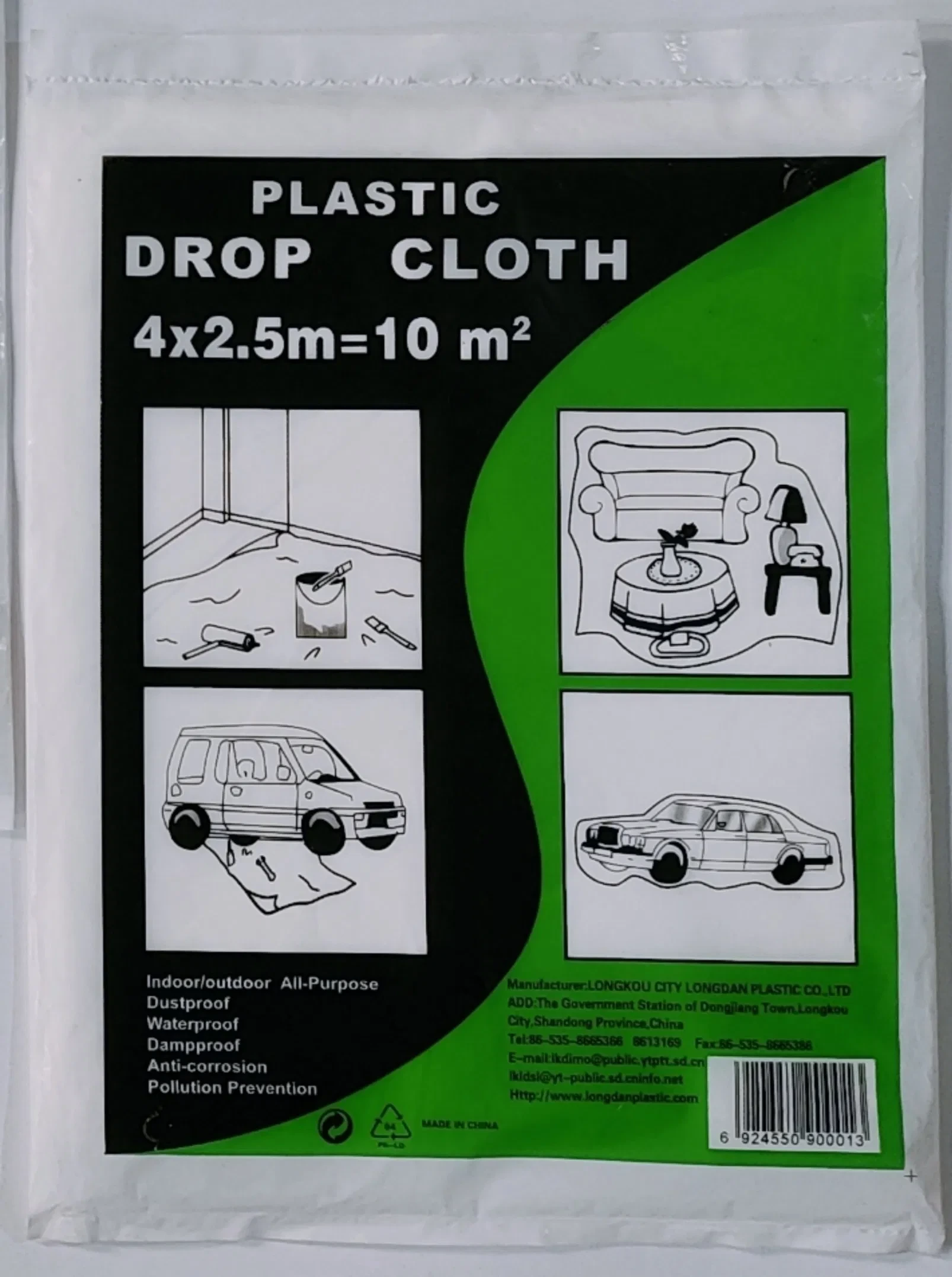 Disposable Plastic Drop Cloth for Indoor and Outdoor Painting